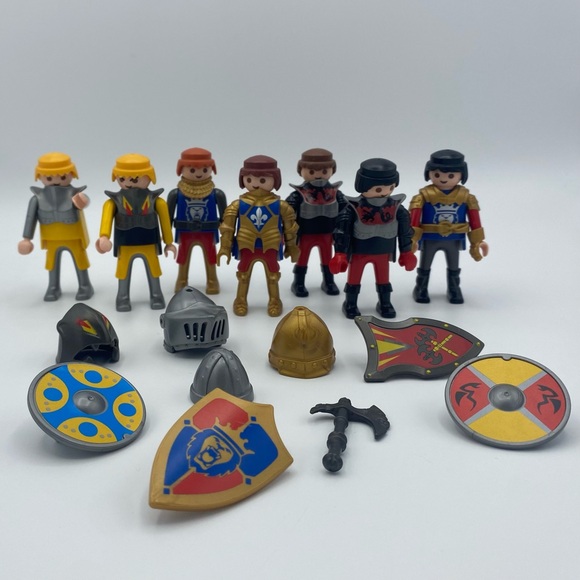 Geobra PlayMobil Medieval Lot Figures Accessories Vintage 1993 2002 2004 2010 - Picture 1 of 12